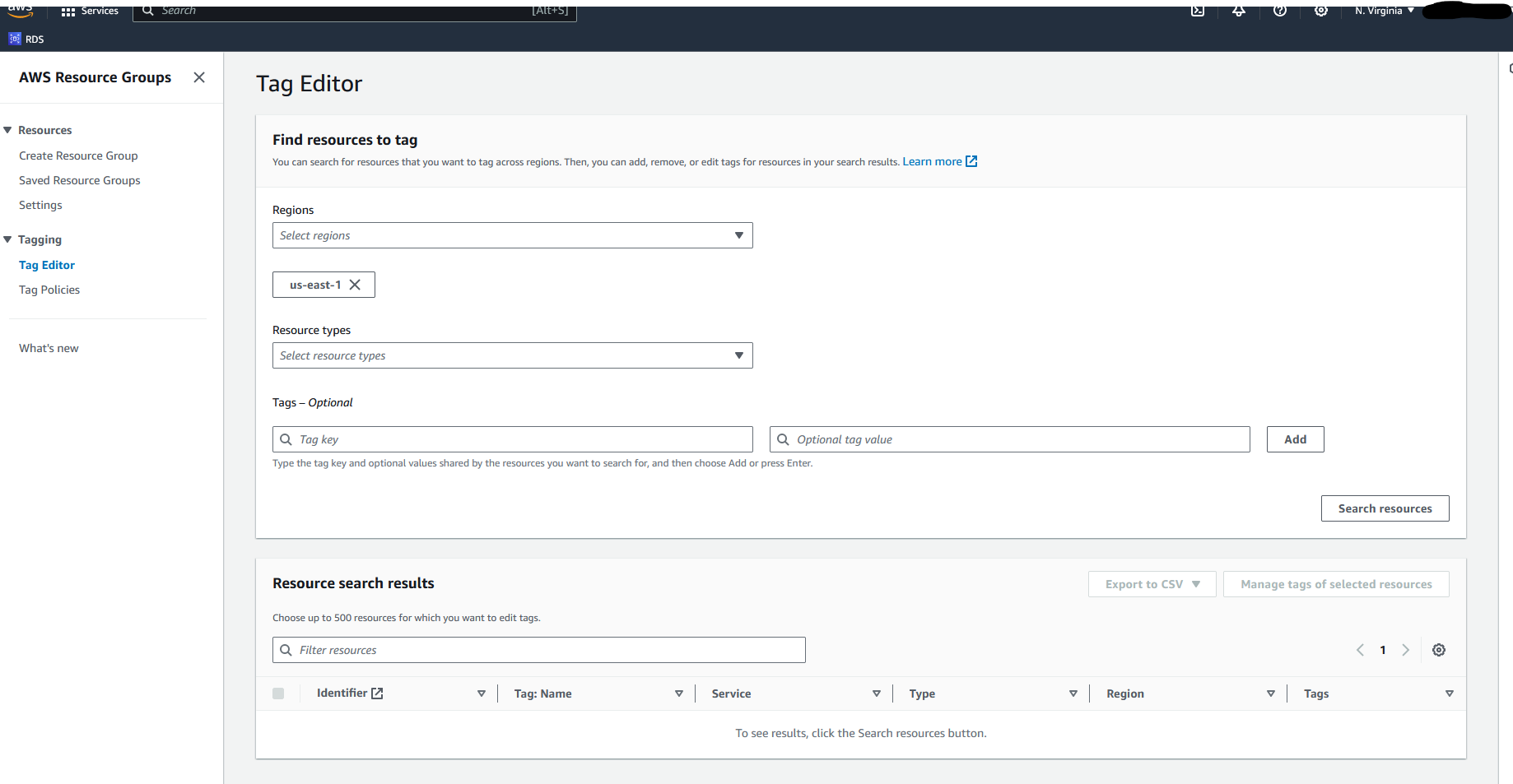 AWS Tag Editor